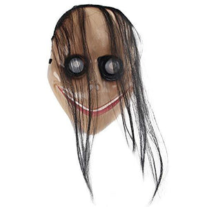 Molezu Horror Devil Mask with Long Hair,Scary Challenge Games Evil Costume Halloween Creepy Cosplay Party Decoration Props… (E) - Glow-Paradise
