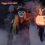 Halloween Scary Mask LED Light Up Mask for Halloween Festival Party with 3 Flash Modes Dual color(Blue Pink) - Glow-Paradise