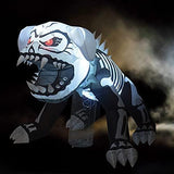 GOOSH 5 Feet Length Halloween Inflatable Puppy Skeleton Dog with Built-in Flashing Red F5 Lights, Blow Up Yard Decoration Clearance with LED Lights Built-in for Holiday/Party/Yard/Garden - Glow-Paradise