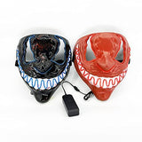 Xcovpds Halloween Scary LED Mask Costume Light Up Mask with 3 Lighting Modes EL Mask for Halloween Costume Cosplay Party - Halloween Glowing Mask for Men Women Kids(Red - Glow-Paradise