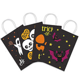16 PCS Halloween Treat Bags for Kids Trick or Treat Candy Bags, Glow in The Dark Bags with Handles for Halloween Party Favors - Glow-Paradise