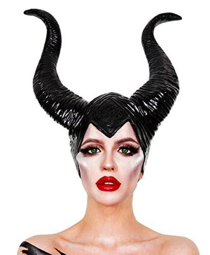 Feather Cape Shawl with Maleficent Horns Headband Set Halloween Costumes Couples Adults - Glow-Paradise