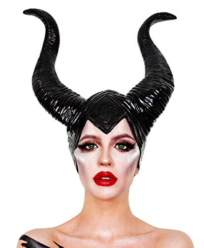 Feather Cape Shawl with Maleficent Horns Headband Set Halloween Costumes Couples Adults - Glow-Paradise