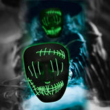 ILEBYGO Halloween LED Purge Mask Scary Light Up Mask with EL Wire 3 Flashing-Modes for Halloween Festival, Party, Cos play (Green) - Glow-Paradise