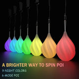 LED Poi Balls Glow Balls Soft Glow Poi Balls for Beginners and Professionals Rainbow Fade and High Strobe Spinning LED Glow Toy Light Up Balls 1x Pair Glow Poi Balls - Glow-Paradise