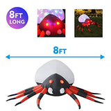 GOOSH 8 FT Width Halloween Inflatables Outdoor Spider with Magic Light, Blow Up Yard Decoration Clearance with LED Lights Built-in for Holiday/Party/Yard/Garden - Glow-Paradise