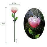 Roaming Light 2 Pack Solar Flowers，Solar Lights Outdoor Garden Flowers, Solar Garden Lights Waterproof for Patio Yard Walkway Pathway Lawn Decorations（Tulip） - Glow-Paradise