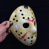 Wen Xinrong Jason Mask Halloween Costume Horror Mask Cosplay Costume Mask Party Masquerade Props Mask (Retro Yellow) - Glow-Paradise