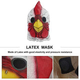 Molezu Rooster Mask,Halloween Novelty Costume Party Latex Animal head Mask Chicken Cock Cosplay Props,White (White) - Glow-Paradise