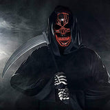 ILEBYGO LED Halloween Light Up Mask Purge Mask Scary Mask with EL Wire 3 Flashing-Modes for Halloween Festival, Party, Cos Play (Red) - Glow-Paradise