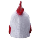 Molezu Rooster Mask,Halloween Novelty Costume Party Latex Animal head Mask Chicken Cock Cosplay Props,White (A) (C) - Glow-Paradise