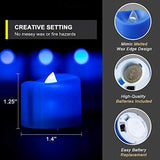 Homemory 24PACK Blue Tea Lights Candles, Flameless Flickering LED Candles Battery Operated, Navy Blue Tea Lights, Blue Base, Batteries Included - Glow-Paradise