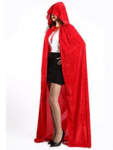 Unisex Full Length Hooded Cloak Adult Velvet Cape Halloween Party Cosplay Costume Cloak ( Red, S (Length: 120cm)) - Glow-Paradise