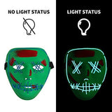Halloween Scary Mask with LED Gloves Kit, LED Costume Mask EL Wire Light Up Mask for Halloween Costume Festival Cosplay - Glow-Paradise