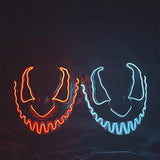 Xcovpds Halloween Scary LED Mask Costume Light Up Mask with 3 Lighting Modes EL Mask for Halloween Costume Cosplay Party - Halloween Glowing Mask for Men Women Kids(Red - Glow-Paradise