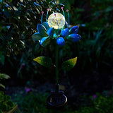 Solar Garden Lights Outdoor Decor - Solar Metal Flower Stake Lights Decorative Garden Stakes Garden Spinner Waterproof for Yard, Patio,Landscape,Garden Gift - Glow-Paradise