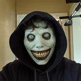 Scary Halloween Mask Smiling Demons Horror Mask Scariest Creepy White Mask with Eye for Evil Cosplay - Glow-Paradise
