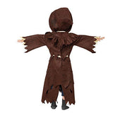 Scary Scarecrow Pumpkin Bobble Head Costume w/ Pumpkin Halloween Mask for Kids Role-Playing (3T(3-4yr)) - Glow-Paradise
