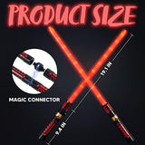 Light Up Saber 2-in-1 LED FX Dual Red Light Swords Set with Sound (Motion Sensitive) and Realistic Handle for Halloween Costume Accessories, Xmas Presents, Galaxy War Fighters and Warriors - Glow-Paradise