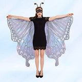 Butterfly Wings Costume Adult Women - Halloween Cape with Antenna Headband and Lace Mask - Glow-Paradise