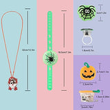 Halloween Party Favors Kids Toys - 82 PCS Halloween Glow In The Dark Party Supplies, 50 Rings + 20 Brooches + 6 LED Necklaces + 6 Flash Bracelets, Halloween Goodie Bag Fillers Kids Party Decorations - Glow-Paradise