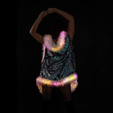 Sequin Jacket – LED Faux-Fur-Coat-Light-Up-Vest-Hoodie Smart-Glowing-Rave-Costume-Clothing-For-Women-Men-Festival-Outfit - Glow-Paradise