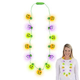 ArtCreativity Light-Up Jack-O-Lantern Necklace with Multi-Mode Flashing LEDs, Halloween Party Favors, Halloween Party Accessories for Women, Men, and Kids, Great Gift Idea, Stocking Stuffer - Glow-Paradise