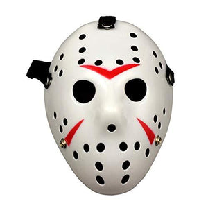 Wen XinRong Jason Mask Halloween Costume Horror Mask Cosplay Costume Mask Party Masquerade Props Mask (White) - Glow-Paradise