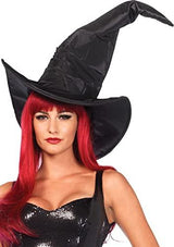 Leg Avenue Women's Large Ruched Witch Hat Adult Sized Costumes, Ruched Black, One Size US - Glow-Paradise