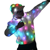 Unisex Light Up LED Jacket American Sizes Adult Kids Clothing Apparel Outfit Dance Club Rave Glow - Women M - Glow-Paradise