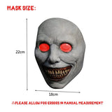 2 Pack Creepy Halloween Mask Eyes Glow,Smiling Demons Terror Ghost Dance Party Mask,Cosplay Props Scary Halloween Costume Party Props Grey-white mask - Glow-Paradise