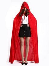 Unisex Full Length Hooded Cloak Adult Velvet Cape Halloween Party Cosplay Costume Cloak ( Red, S (Length: 120cm)) - Glow-Paradise