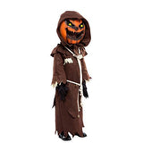 Scary Scarecrow Pumpkin Bobble Head Costume w/ Pumpkin Halloween Mask for Kids Role-Playing (3T(3-4yr)) - Glow-Paradise