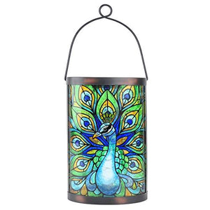Hanging Solar Lantern Outdoor Waterproof LED Solar Lights Peacock Decorative Solar Lanterns Tabletop Lamp for Outdoor Patio Garden Yard Decor - Glow-Paradise