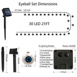 Xingpold Solar Halloween Decorations Red Eyeball String Lights Outdoor, 30 LED 21 FT Waterproof Halloween Lights for Halloween Parties, Home, Holiday, Window, Christmas, Halloween Gifts, Garden, Red - Glow-Paradise