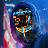 2PACK Halloween Purge Masks Halloween Scary Mask Led Light Up Masks for Festival Cosplay. - Glow-Paradise