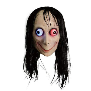Molezu Horror Devil Mask with Long Hair Scary Challenge Games Evil Costume Halloween Creepy Cosplay Party Decoration Props… - Glow-Paradise