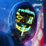 2PACK Halloween Purge Masks Halloween Scary Mask Led Light Up Masks for Festival Cosplay. - Glow-Paradise