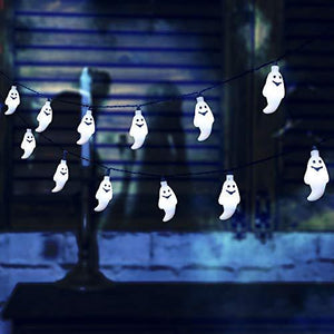 Qunlight Solar String Lights, Halloween Decoration Lights,8 Modes 2PACK 20ft 30 LED Waterproof Outdoor Decorative Ghost Fairy Lights for Patio, Garden, Gate, Yard, Halloween Christmas Decoration - Glow-Paradise