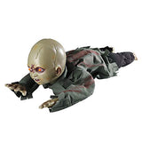 AW Animated Crawling Baby Zombie Scary Ghost Baby Doll Halloween Haunted House Decor Sound Sensor Flashing Eyes - Glow-Paradise