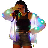 Unisex Light Up LED Jacket American Sizes Adult Kids Clothing Apparel Outfit Dance Club Rave Glow - Women M - Glow-Paradise