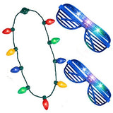 Light Up Necklace Flashing Glow in The Dark LED Light Bulbs for Kids Adults Ugly Christmas Xmas Birthday Wedding Halloween Rave Carnival Party Supplies Favors Accessories Best Gift - Glow-Paradise
