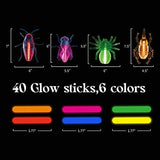 Halloween Glow in The Dark Party Favor Set, 20 Critters&40 Glow Sticks for Halloween Trick or Treating Goodie, School Classroom Game Rewards, Halloween Miniatures, Halloween Prizes for Kids. - Glow-Paradise