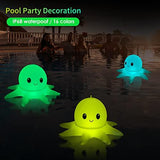 SEMANJLL Solar Powered Octopus Floating Pool Light, 20 inch 16 RGB Colors Changing LED Glow Ball Inflatable Octopus with Cute Expression(2 Pack) - Glow-Paradise