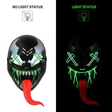 Halloween Scary LED Mask Light Up Mask for Women Men Festival Monster Cosplay Halloween Red Green Blue Neon Costume - Glow-Paradise