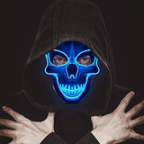 halloween Masks Scary Masks for Adults Festival Party with 3 Flash Modes Blue led face mask for Halloween Dance Party Birthday - Glow-Paradise