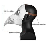 Stegosaurus Plague Doctor Bird Mask Long Nose Beak Cosplay Steampunk Halloween Costume Props Latex Material D-White - Glow-Paradise