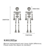 White Skeleton Halloween Earring for Women, Skull Halloween Drop Earrings 9.7cm - Glow-Paradise