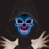 Halloween Scary Mask LED Light Up Mask for Halloween Festival Party with 3 Flash Modes Dual color(Blue Purple) - Glow-Paradise