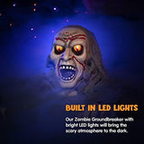 Halloween Light-Up Zombie Groundbreaker Animated with bloodstain and Creepy Sound for Halloween Outdoor, Lawn, Yard, Patio Decoration, Halloween Haunted House Decorations - Glow-Paradise